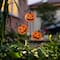 Glitzhome® 39.5"H Halloween Metal Triple Pumpkin with Spring Bats Yard Stake